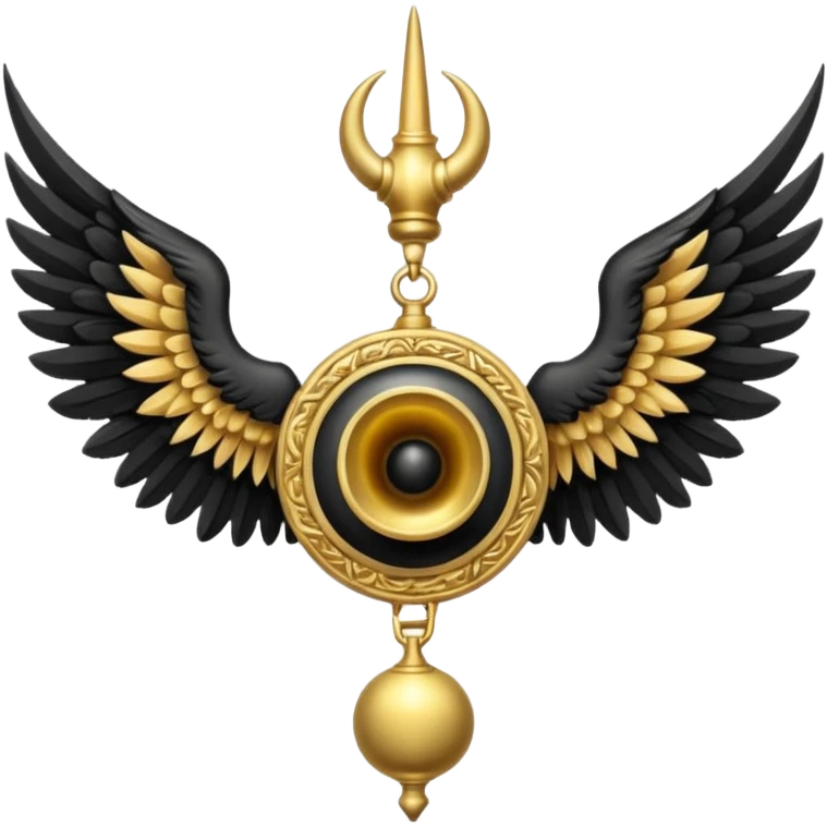 holy emblem with black wings with horn emoji