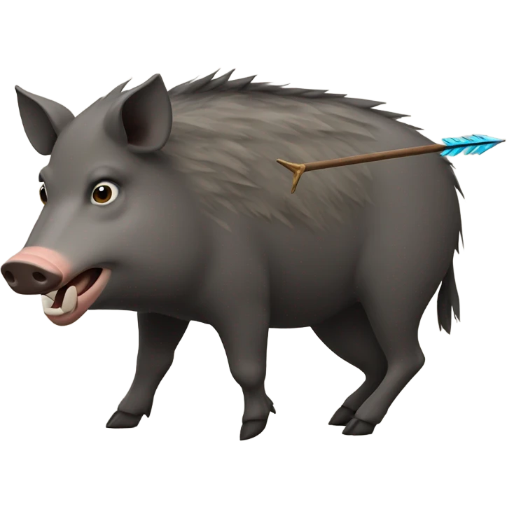 Wild boar with an arrow in it  emoji