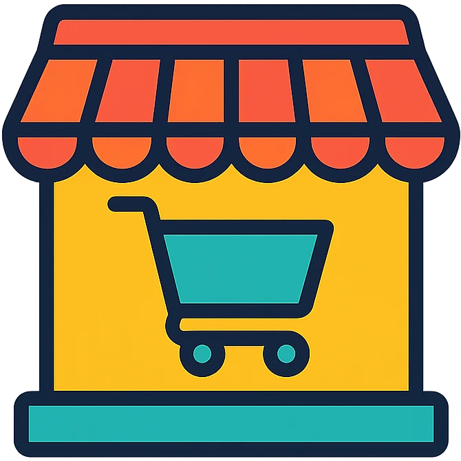 modern marketplace symbol, branding-ready, clean and minimalistic design emoji