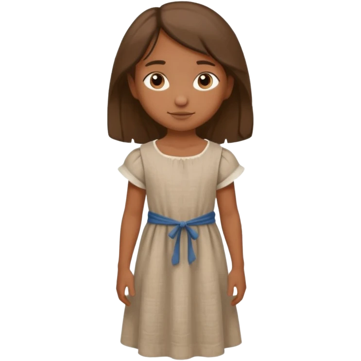 Petite fille brune de 8 ans à l'époque du Moyen âge. emoji
