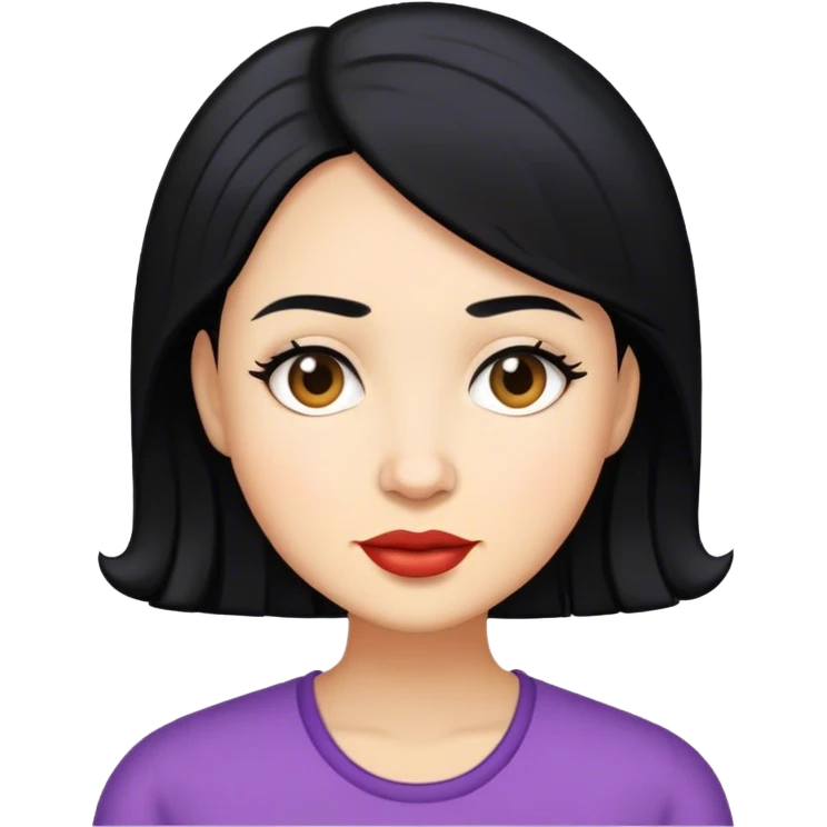 Mamie with black hair emoji