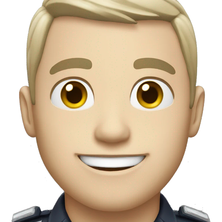 A police man, white skin, happy emoji