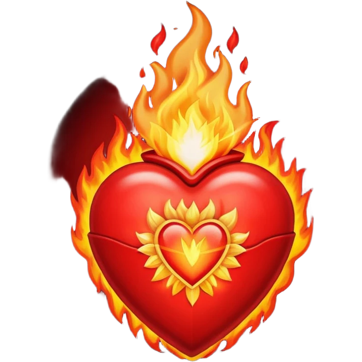 Sacred heart on fire emoji