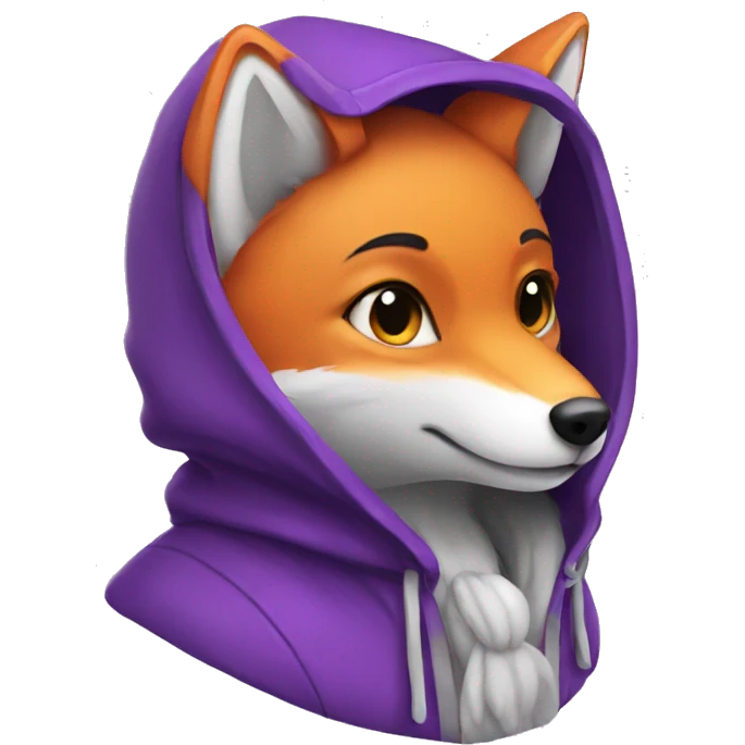 purple fox with hood emoji
