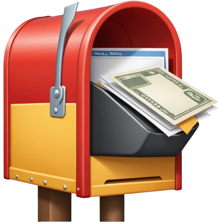 petit personnage qui envoie un courrier dans une grosse boite aux lettres emoji