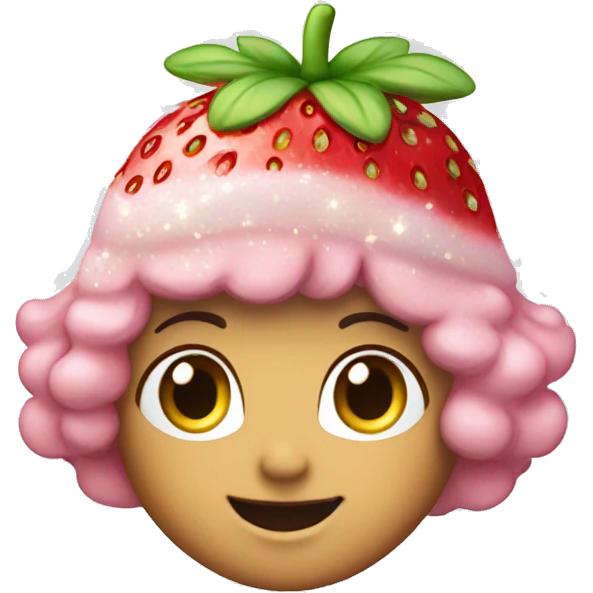 Strawberry shortcake with sparkles  emoji