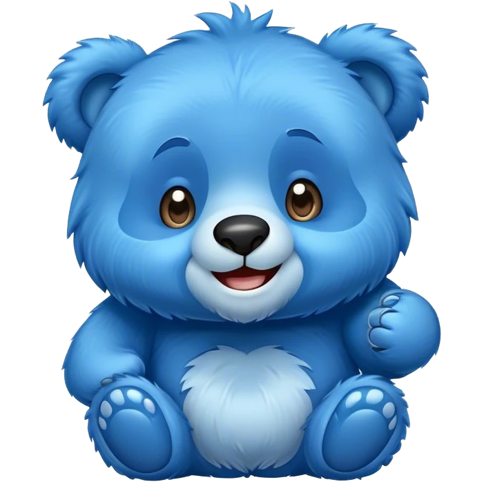 Cute cartoon blue bear  emoji