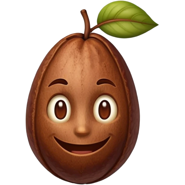 Cacao bean with a face emoji