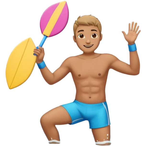 water sports man with water emoji