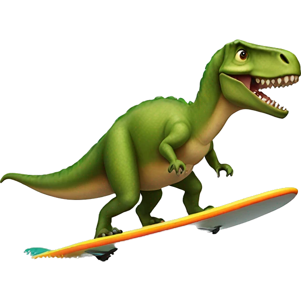 dinosaur riding a surfboard  emoji