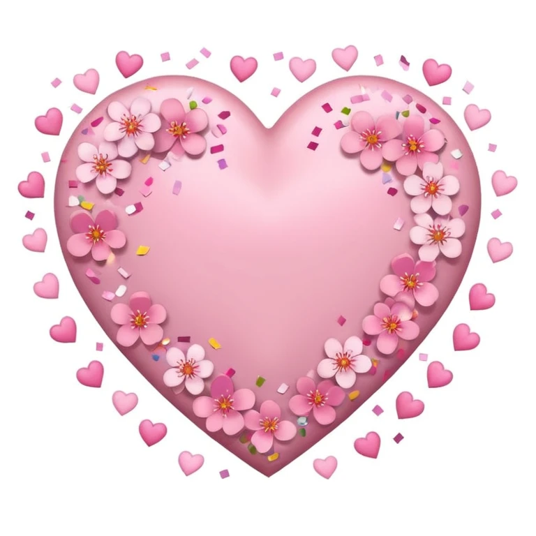 heart with sakura and confetti emoji