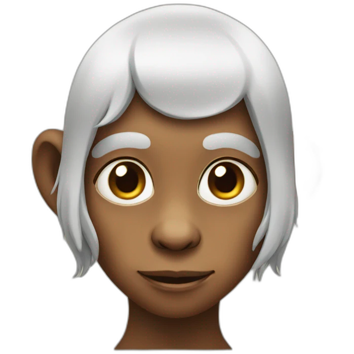 A beautiful monkey in the shape of an old girl emoji