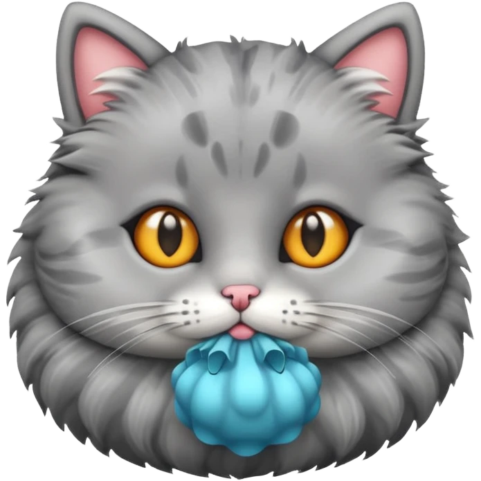 a cute cat with puffer emoji