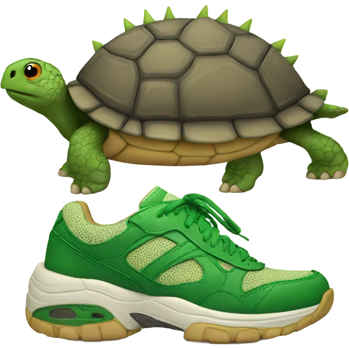 Turtle with spikes and sneakers  emoji