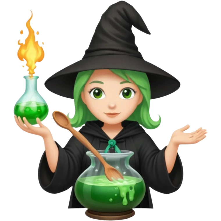 green witch cooking potion emoji