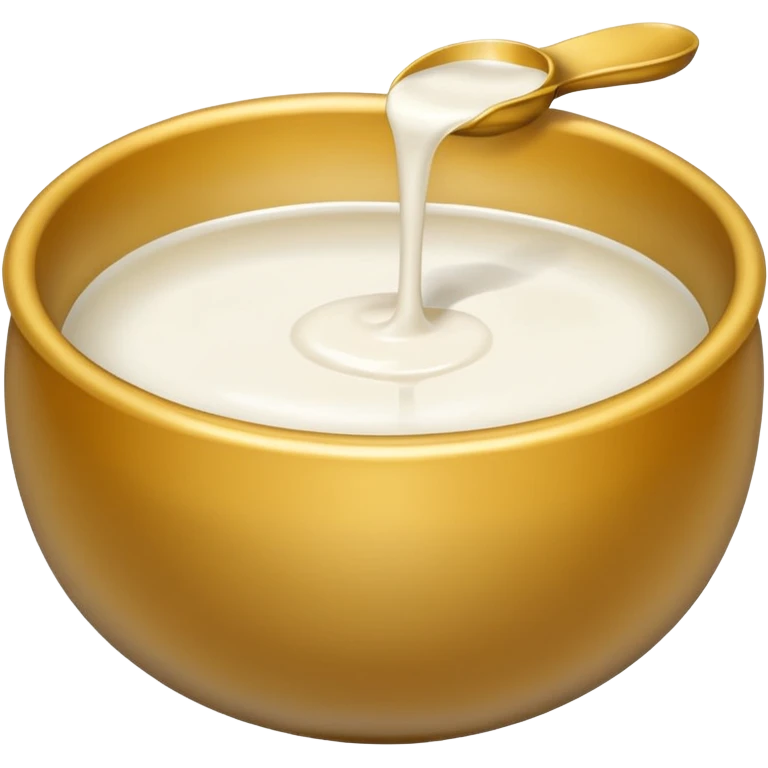 Sliver slave bowl emoji with only milk in it emoji