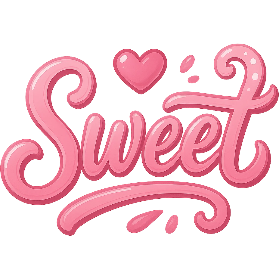 the word 'sweet' in a creative, pink-themed style, remove background emoji