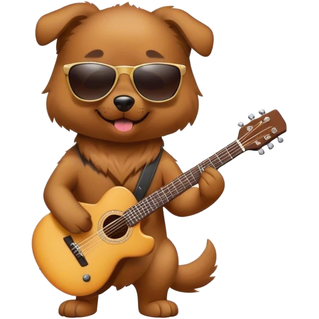 Dog with Guitar and wearing Sunglasses  emoji