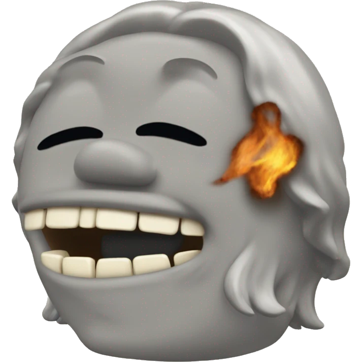 loco sacando la lengua con barbilla en el menton emoji