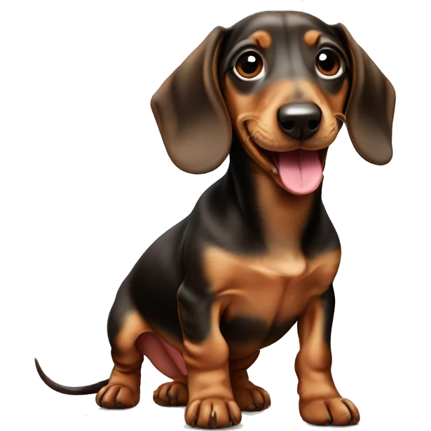 cute dachshund puppy sticking out tongue emoji