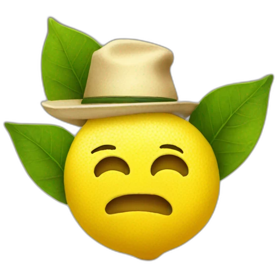 Lemon with hat emoji