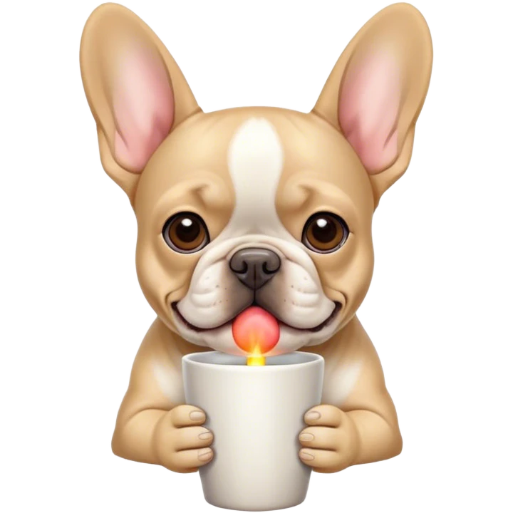 Bull dog francés wearing a cup  emoji