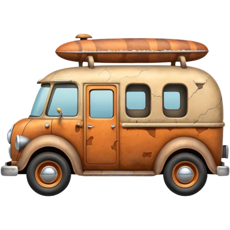 Ron’s Professional antique tall Flintstones moving van hot rod (bug shaped)  emoji