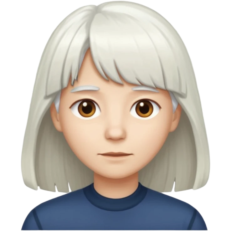 little longer white hair and bangs emoji