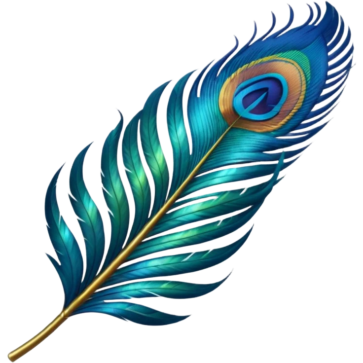 peacock feather with vibrant colors emoji