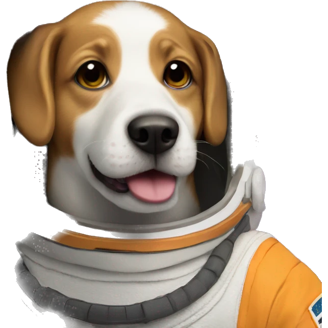 happy dog in an astronaut helmet emoji