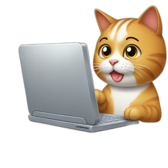 cat working on computer emoji