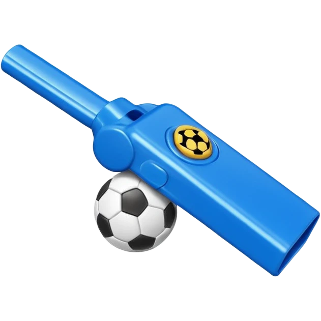 Soccer whistle in blue emoji