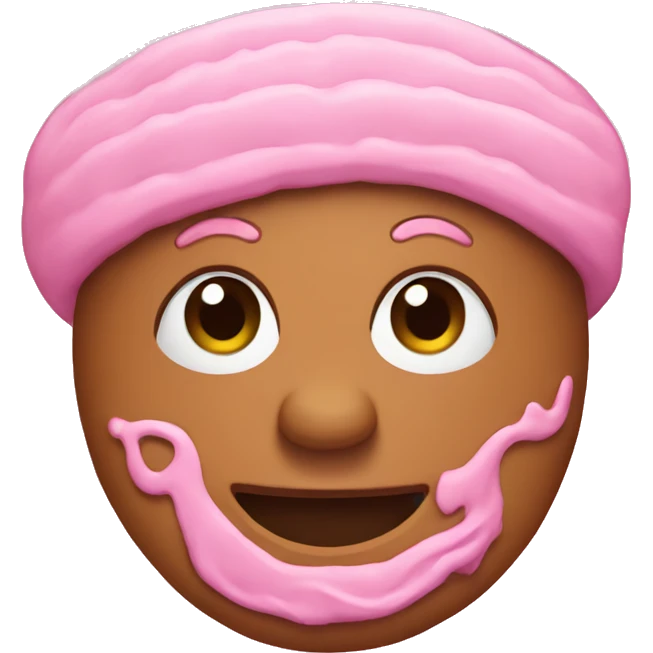 Pink gingerbread emoji