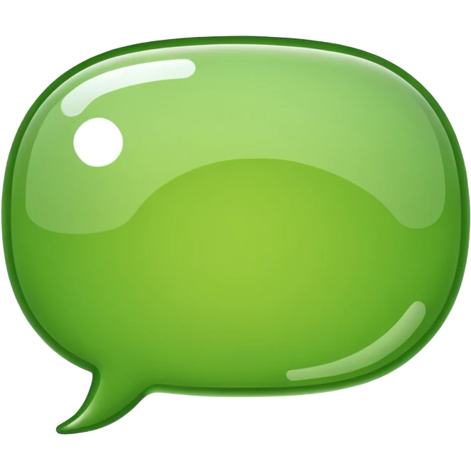 empty green speech bubble, no text, no face, nothing inside emoji