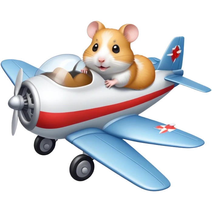 Hamster riding a plane emoji
