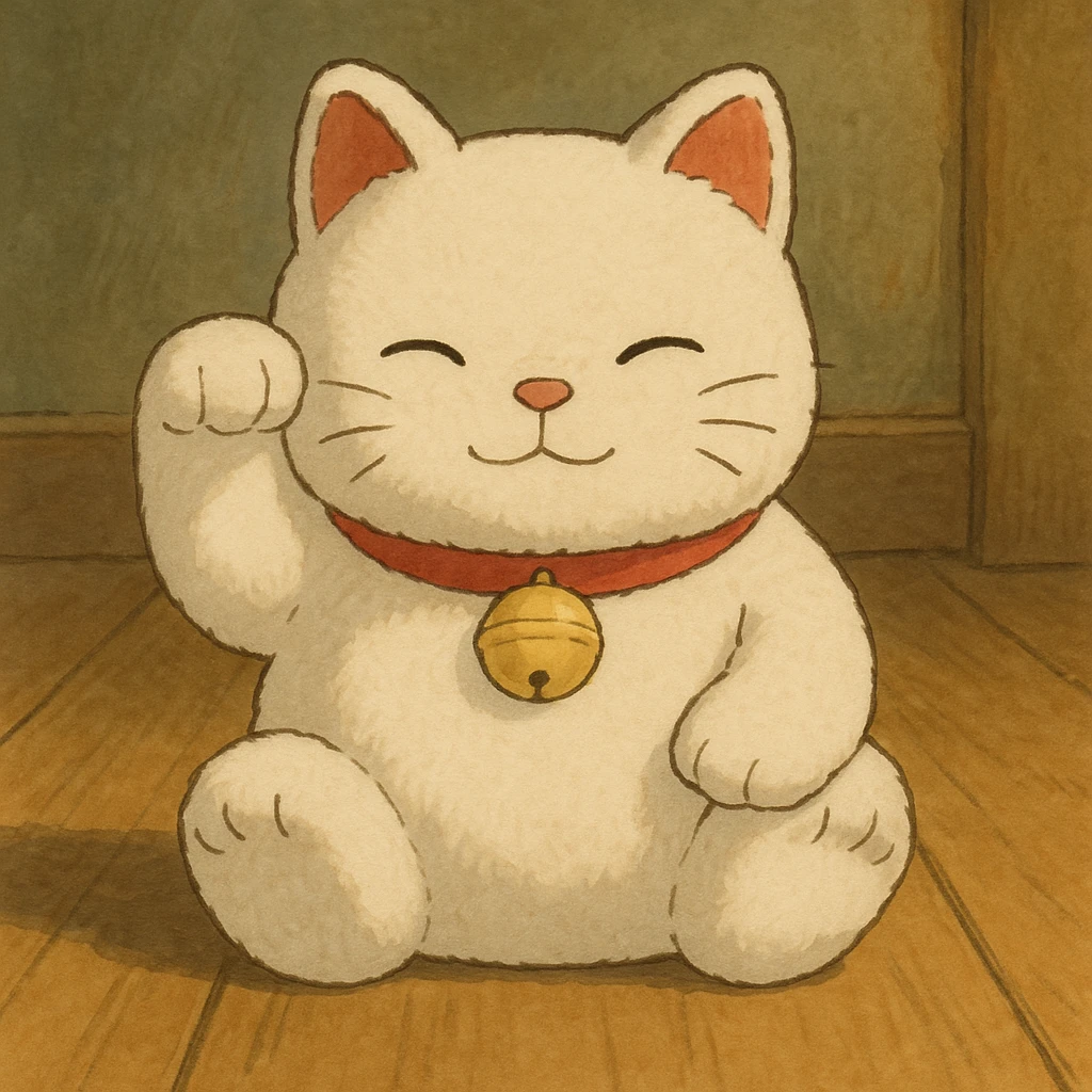 White Chinese lucky cat plushie  emoji