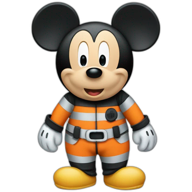 Mickey mouse in jailsuit emoji