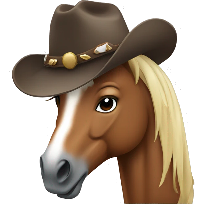 Horse with a cowboy hat emoji