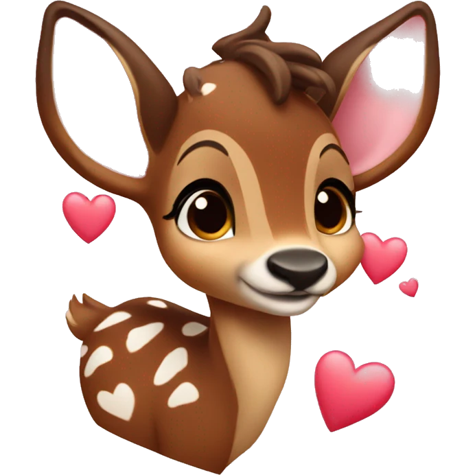 Bambi with hearts emoji
