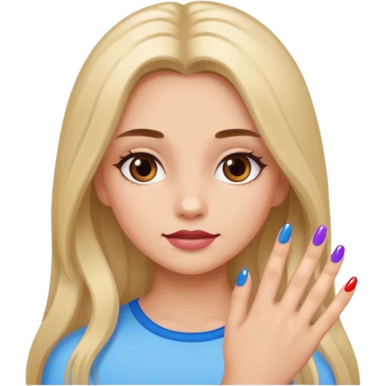 a girl with nails emoji