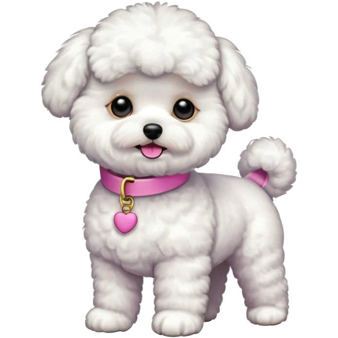 a full body of cute bichon frise emoji