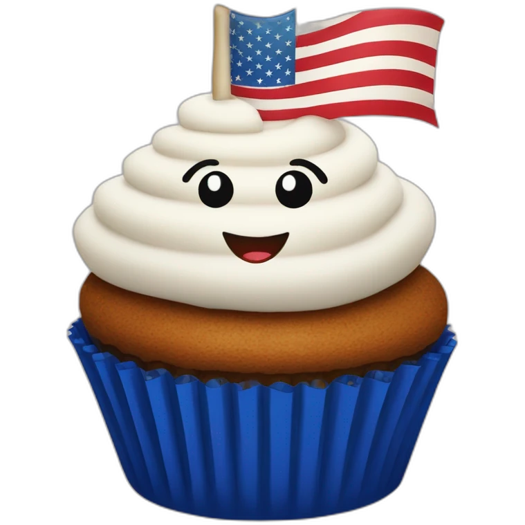 Happy 4th of July cupcake emoji