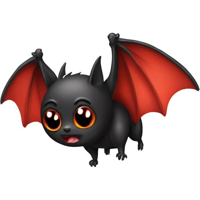 Black and red cute bat emoji