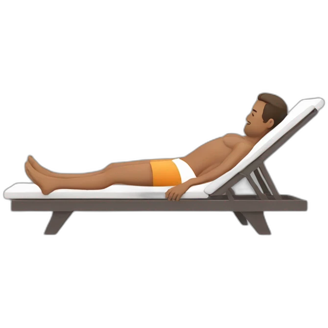 man laying in sunbed emoji