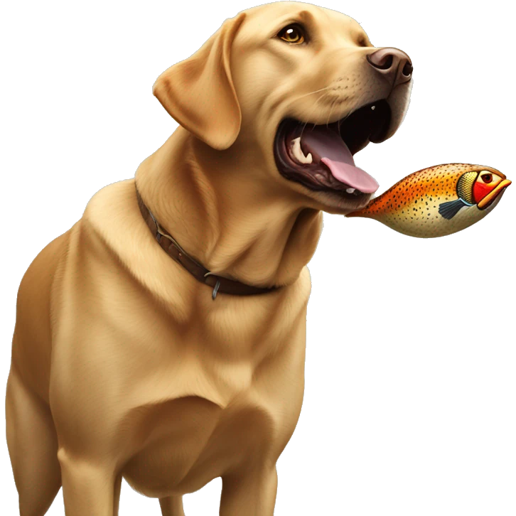 Labrador retriever catch a pheasant emoji