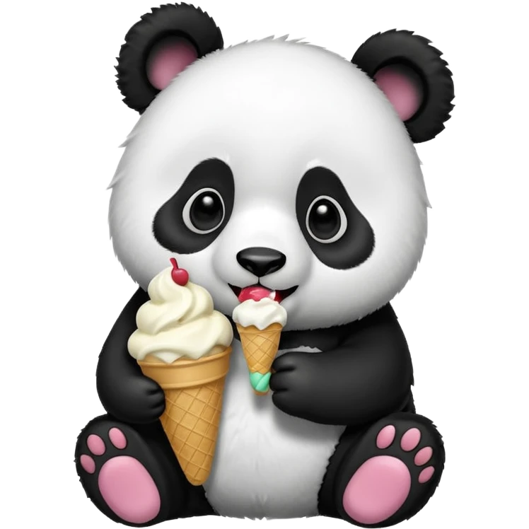 Panda eating ice cream emoji