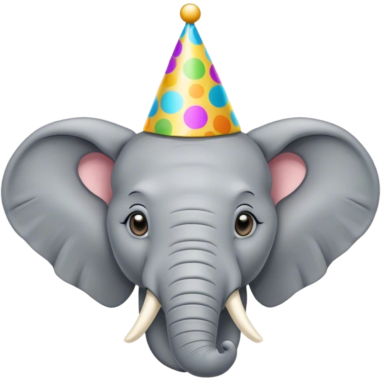 Party hat on elephant  emoji