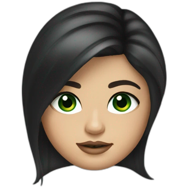 Selena Gomez with Green eyes and long hair emoji
