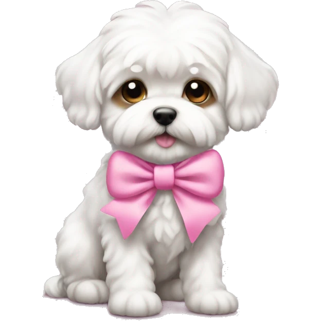 Schichon puppy pink bow emoji