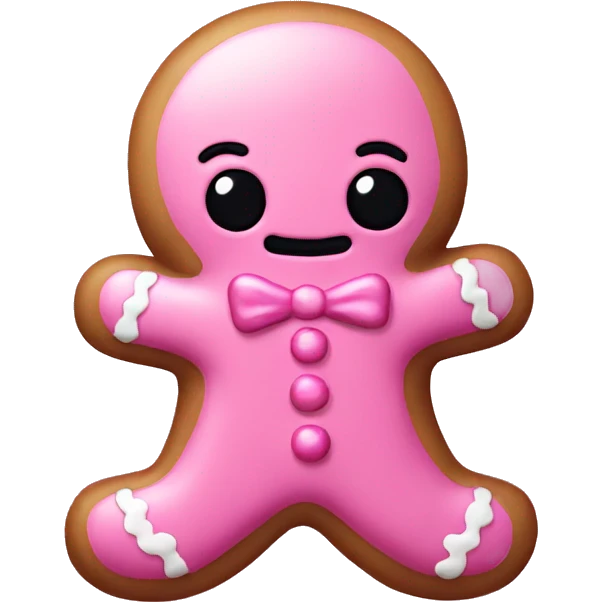 Pink gingerbread man emoji